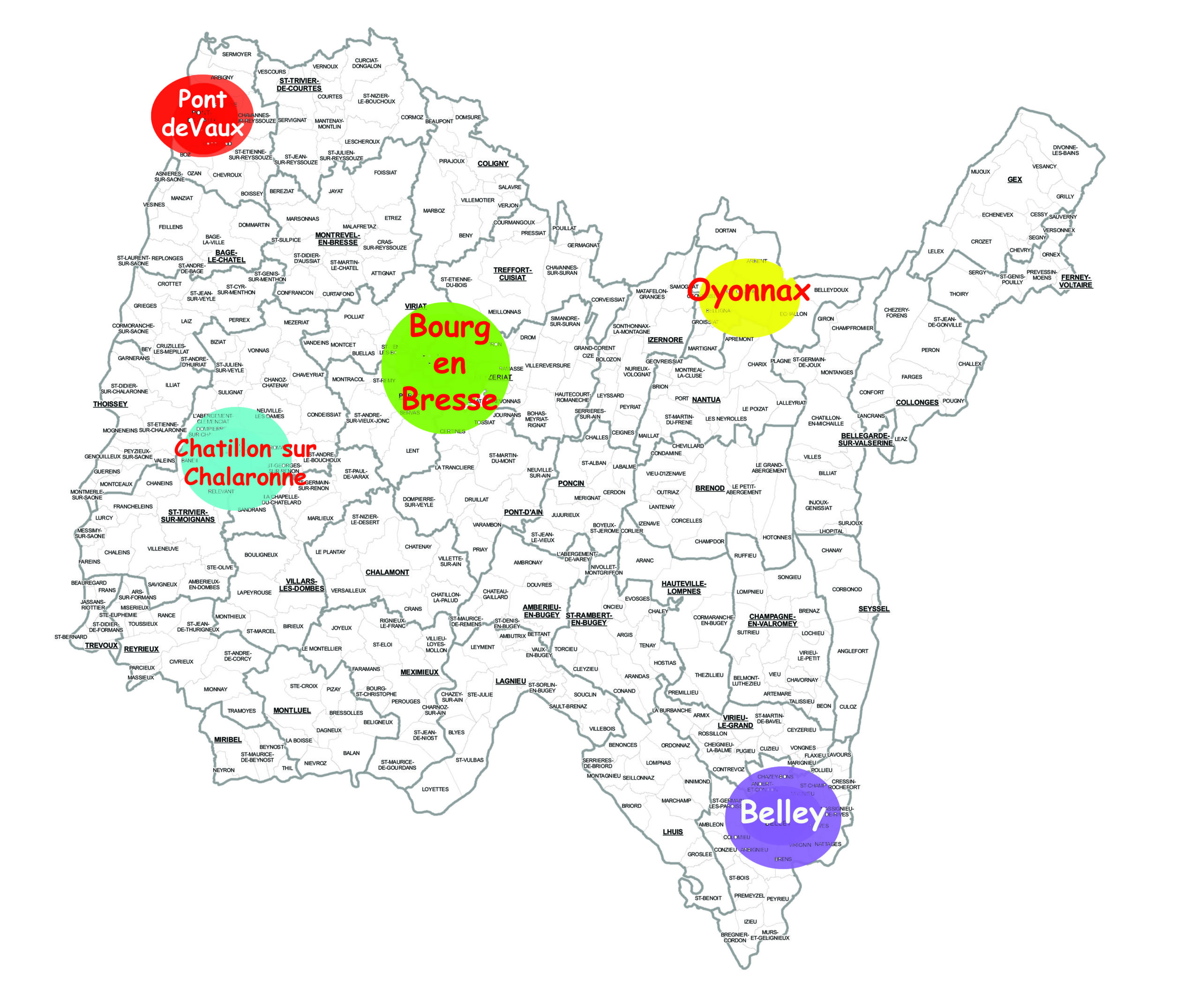 Carte de l'Ain